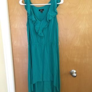BCX teal dress. Large. High low.